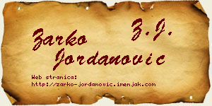 Žarko Jordanović vizit kartica